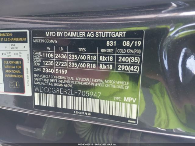 2020 MERCEDES-BENZ GLC 300 WDC0G8EB2LF705947 Photo 8