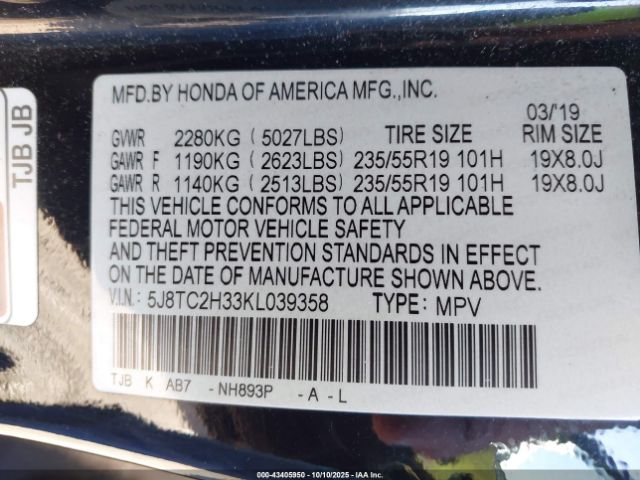 2019 ACURA RDX 5J8TC2H33KL039358 Photo 8