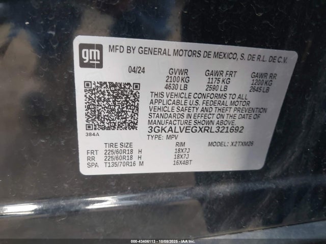 3GKALVEGXRL321692 GMC lsd