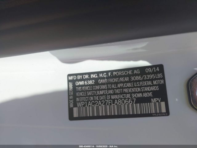 2015 PORSCHE CAYENNE WP1AC2A27FLA80667 Photo 8