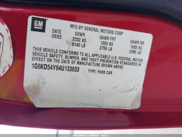 2004 CADILLAC DEVILLE 1G6KD54Y64U133633 Photo 8