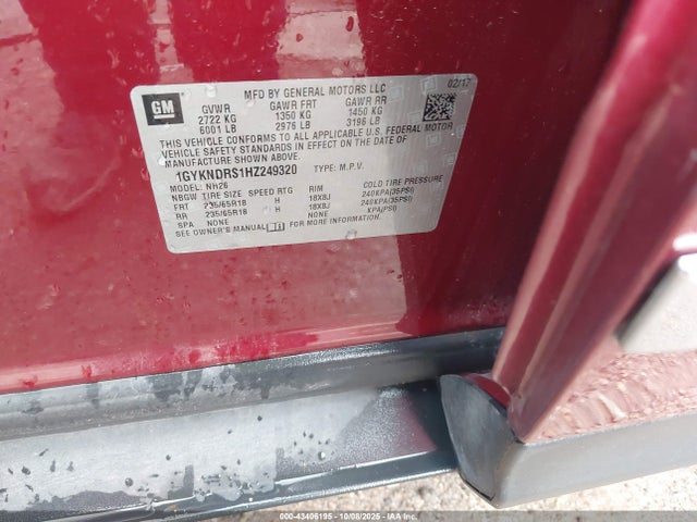 2017 CADILLAC XT5 1GYKNDRS1HZ249320 Photo 8