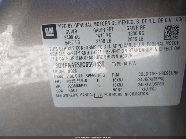 2012 CADILLAC SRX 3GYFNAE39CS591439 Photo 8