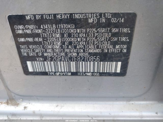 2014 SUBARU XV CROSSTREK JF2GPAVC7E8270856 Photo 8