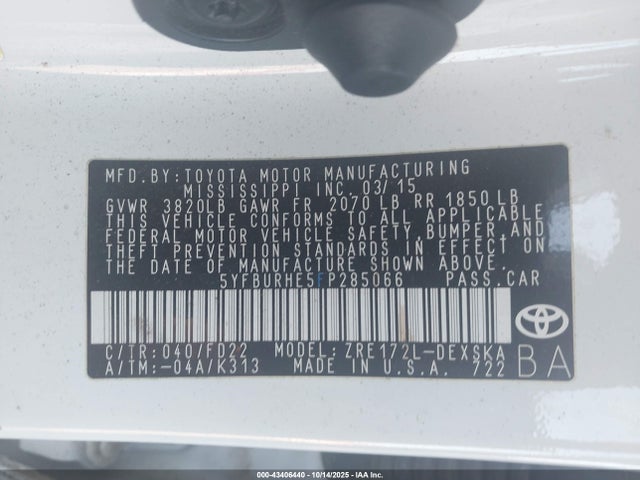 Toyota Corolla S 2015 5YFBURHE5FP285066 Image 25