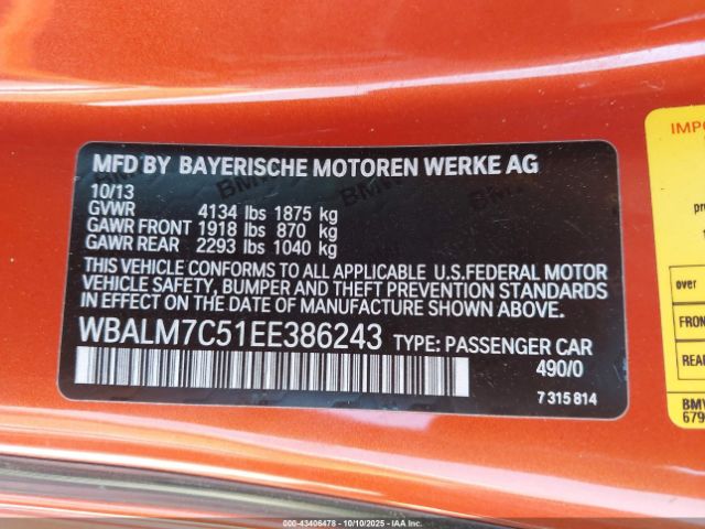 2014 BMW Z4 WBALM7C51EE386243 Photo 8