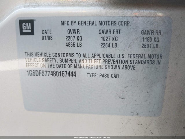 2008 CADILLAC CTS 1G6DF577480167444 Photo 8