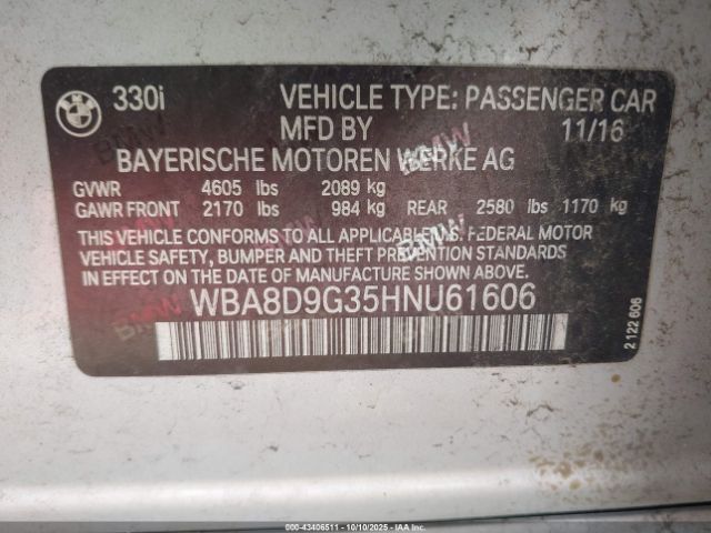 2017 BMW 330I WBA8D9G35HNU61606 Photo 8