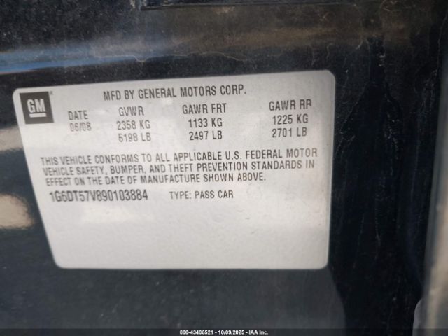 2009 CADILLAC CTS 1G6DT57V890103884 Photo 8