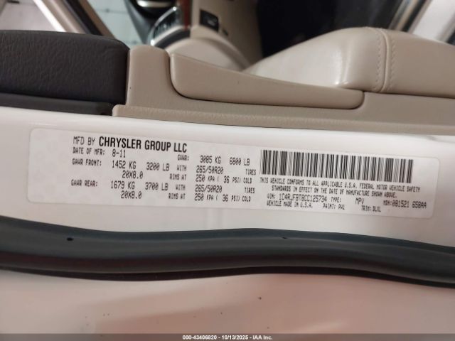 2012 JEEP GRAND CHEROKEE 1C4RJFBT8CC125734 Photo 8