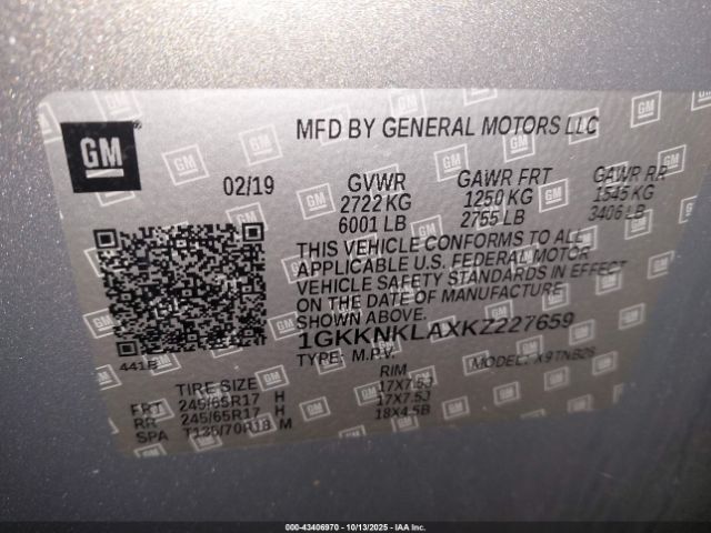 2019 GMC ACADIA 1GKKNKLAXKZ227659 Photo 8