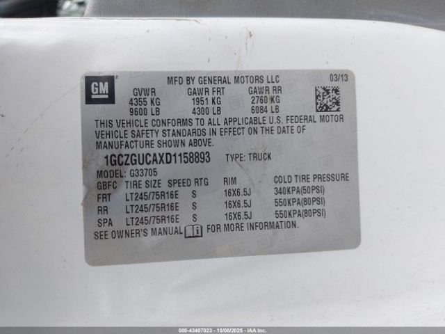 2013 CHEVROLET EXPRESS 3500 1GCZGUCAXD1158893 Photo 8