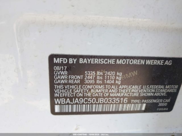 2018 BMW 530E WBAJA9C50JB033516 Photo 8