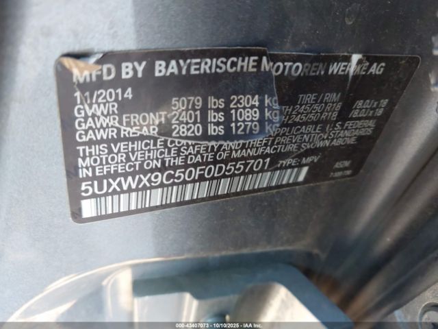 2015 BMW X3 5UXWX9C50F0D55701 Photo 8