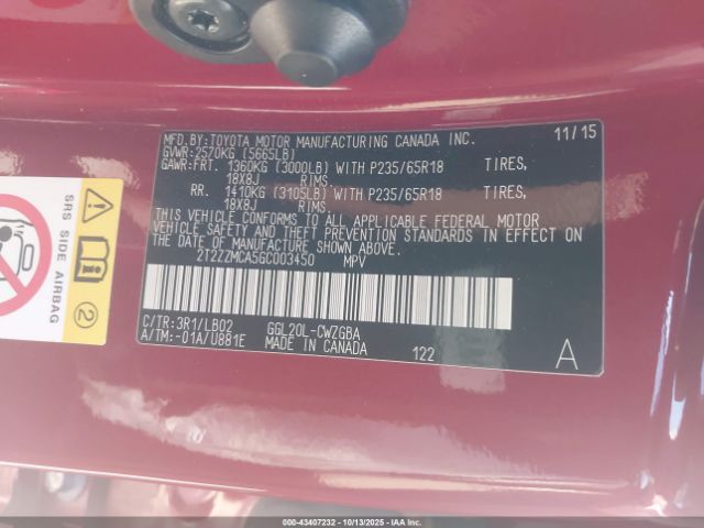 2016 LEXUS RX 350 2T2ZZMCA5GC003450 Photo 8