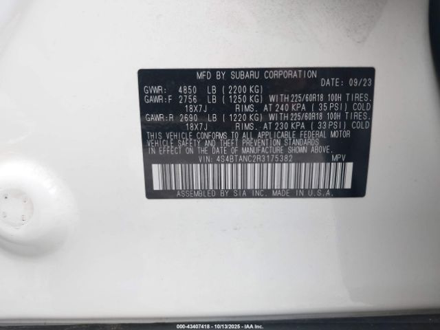 2024 SUBARU OUTBACK 4S4BTANC2R3175382 Photo 8