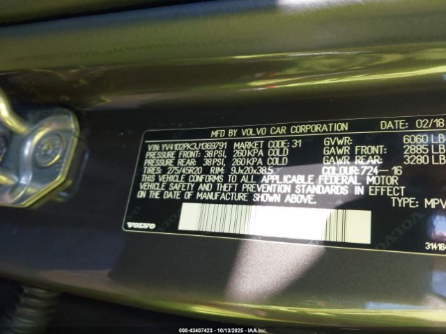 2018 VOLVO XC90 YV4102PK3J1369791 Photo 8