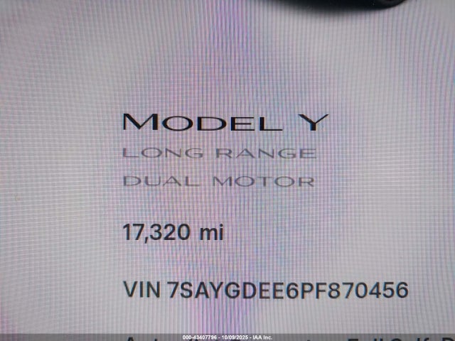 2023 TESLA MODEL Y 7SAYGDEE6PF870456 Photo 6