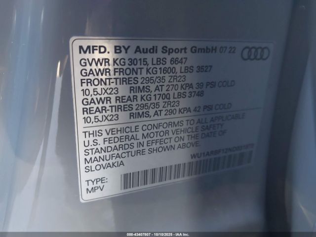 2022 AUDI RS Q8 WU1ARBF12ND031873 Photo 8