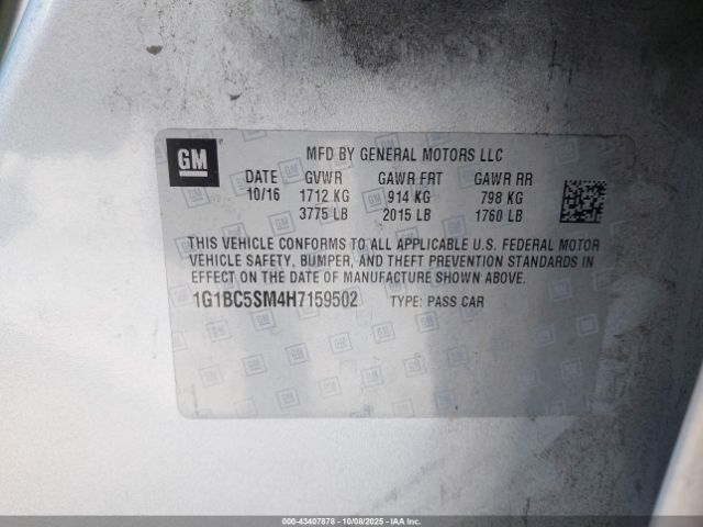 2017 CHEVROLET CRUZE 1G1BC5SM4H7159502 Photo 8