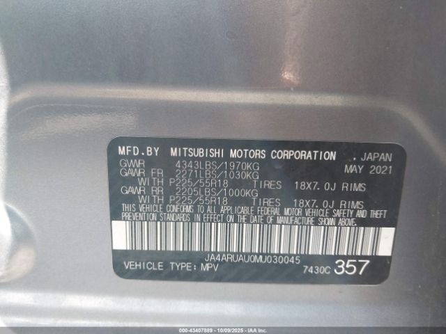 2021 MITSUBISHI OUTLANDER SPORT JA4ARUAU0MU030045 Photo 8