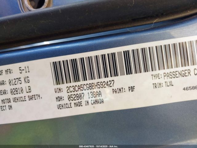 2011 CHRYSLER 300 2C3CA5CG8BH592427 Photo 8