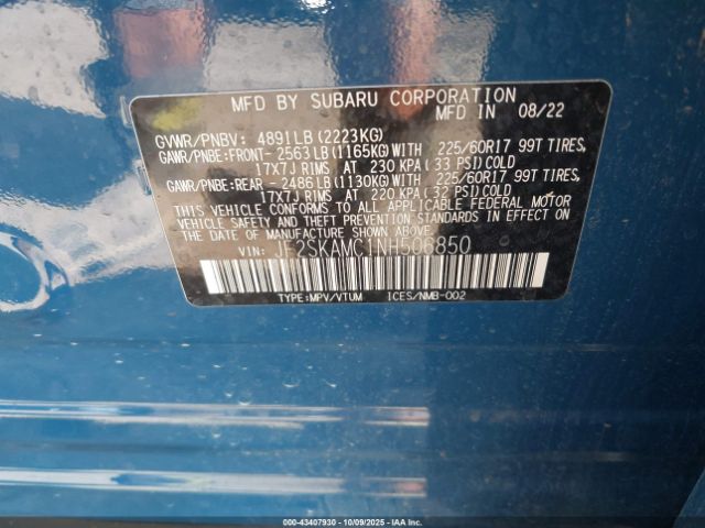 2022 SUBARU FORESTER JF2SKAMC1NH506850 Photo 8