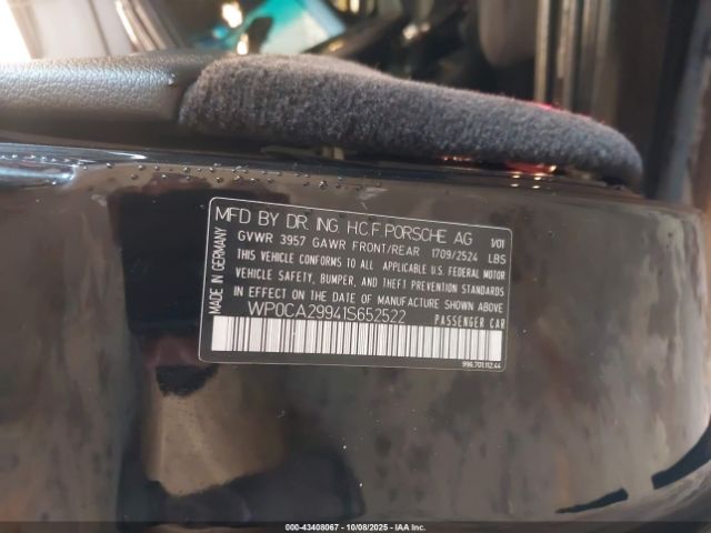 2001 PORSCHE 911 WP0CA29941S652522 Photo 8
