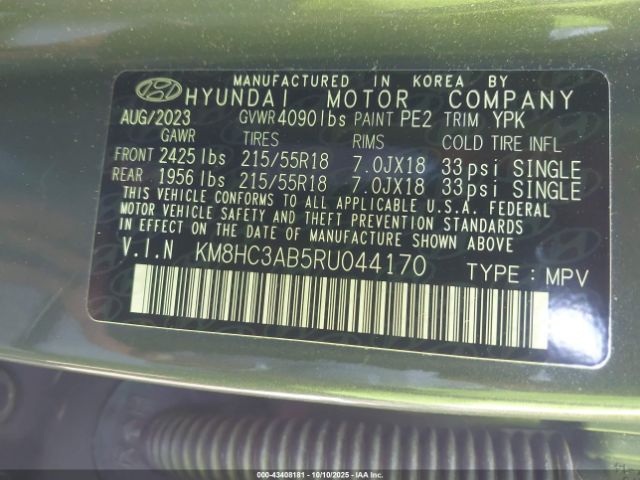 2024 HYUNDAI KONA KM8HC3AB5RU044170 Photo 8