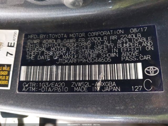 2017 TOYOTA PRIUS PRIME JTDKARFP9H3044605 Photo 8