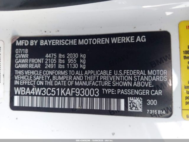 2019 BMW 430I WBA4W3C51KAF93003 Photo 8