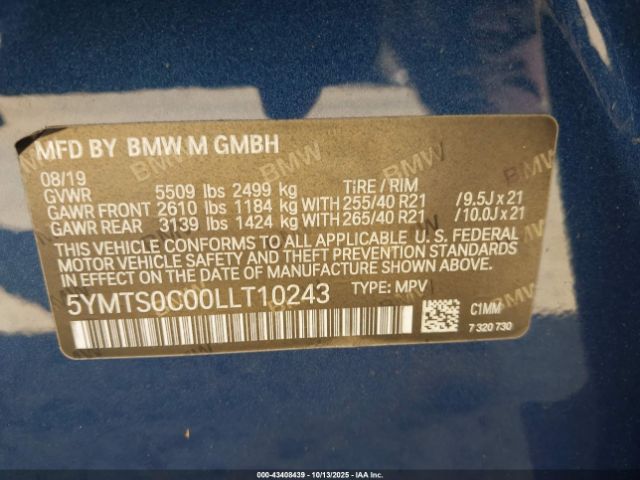 2020 BMW X3 M 5YMTS0C00LLT10243 Photo 8