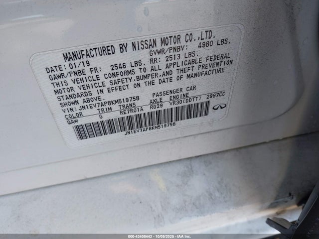 JN1EV7AP8KM519758 Infiniti Q50