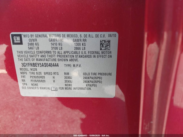 2010 CADILLAC SRX 3GYFNBEY5AS648444 Photo 8