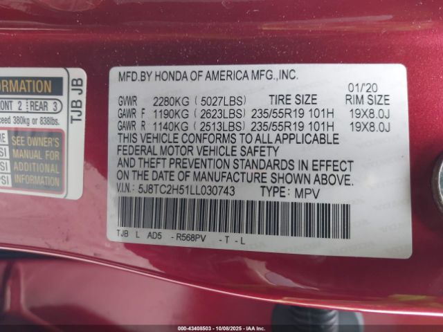 2020 ACURA RDX 5J8TC2H51LL030743 Photo 8