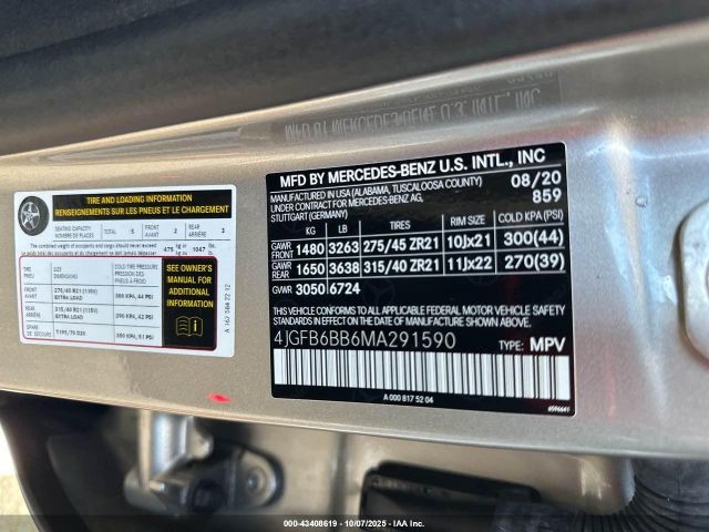 2021 MERCEDES-BENZ AMG GLE 53 4JGFB6BB6MA291590 Photo 8