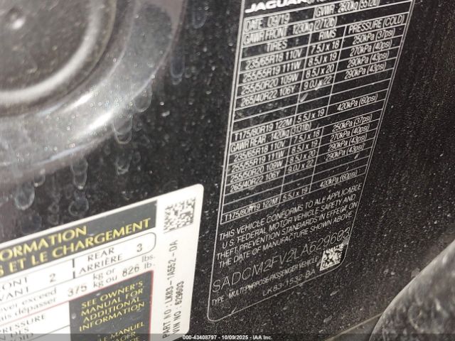 2020 JAGUAR F-PACE SADCM2FV2LA629603 Photo 8