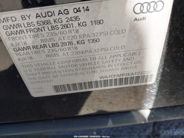 2014 AUDI Q5 WA1CFAFP2EA122232 Photo 8
