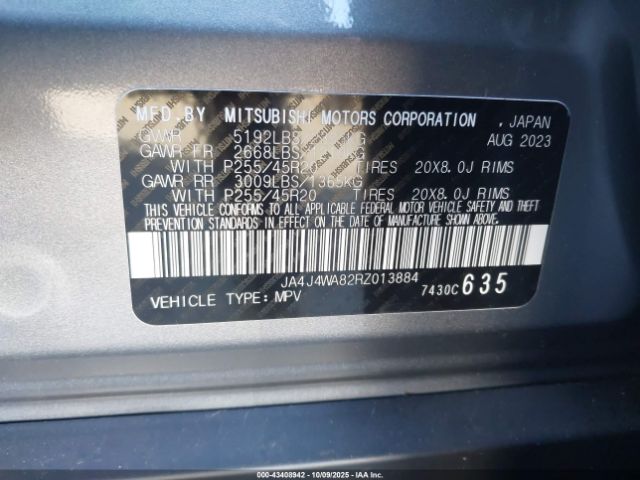 2024 MITSUBISHI OUTLANDER JA4J4WA82RZ013884 Photo 8