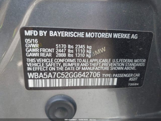 2016 BMW 528I WBA5A7C52GG642706 Photo 8
