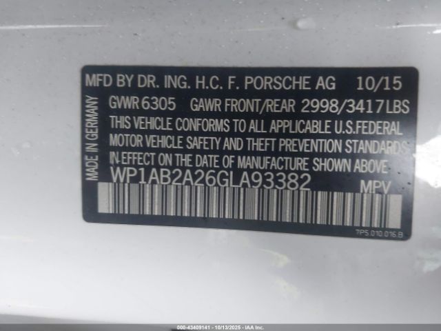 2016 PORSCHE CAYENNE WP1AB2A26GLA93382 Photo 8