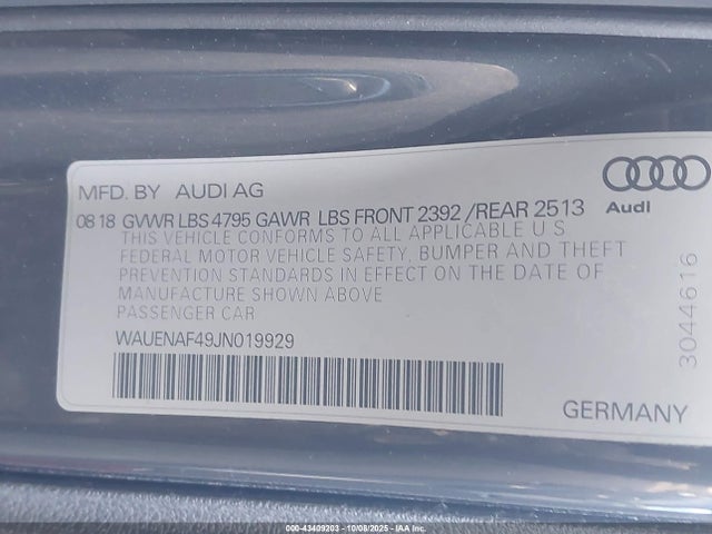 2018 AUDI A4 WAUENAF49JN019929 Photo 8