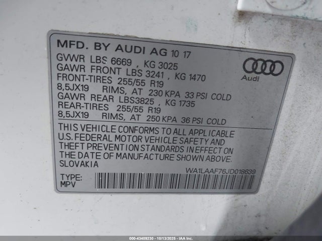 2018 AUDI Q7 WA1LAAF76JD018639 Photo 8