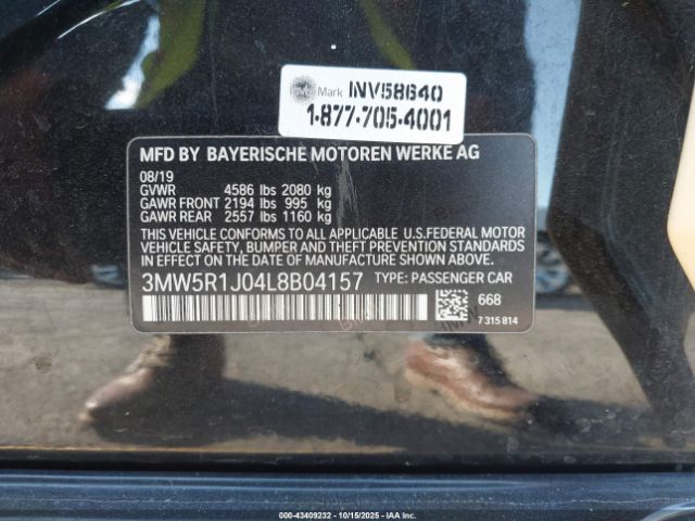 2020 BMW 330I 3MW5R1J04L8B04157 Photo 8