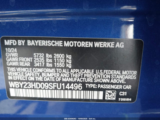 2025 BMW I4 WBY23HD09SFU14496 Photo 8