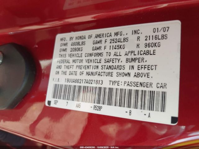 2007 ACURA TL 19UUA66217A021813 Photo 8