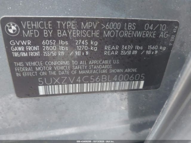 2011 BMW X5 5UXZV4C56BL400605 Photo 8