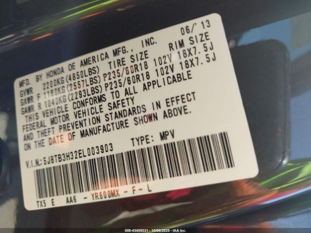 2014 ACURA RDX 5J8TB3H32EL003903 Photo 8