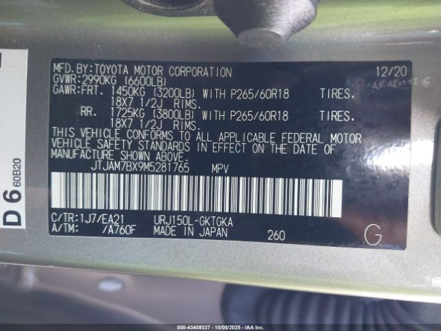 2021 LEXUS GX 460 JTJAM7BX9M5281765 Photo 8