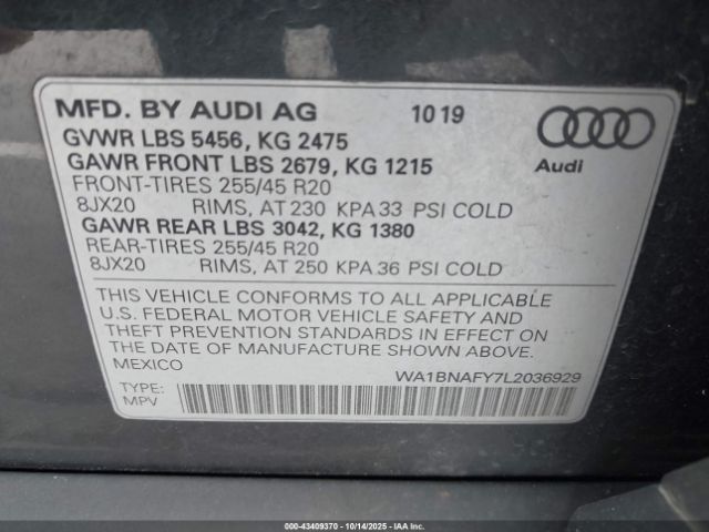 2020 AUDI Q5 WA1BNAFY7L2036929 Photo 8
